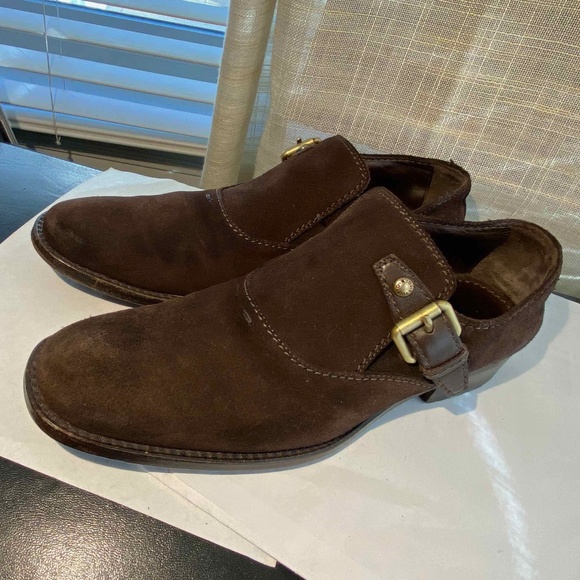 MEN' LOUIS VUITTON BROWN SUEDE LEATHER Cowboy SHOES ANKL BOOTS western 6 loafers - Picture 8 of 9